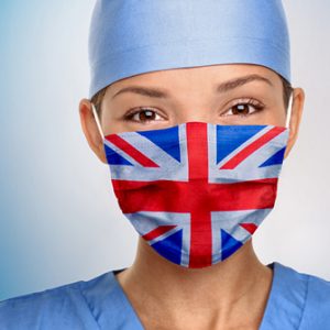 Mundschutz mit britischer Flagge