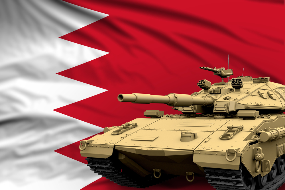 Panzer vor Flagge Bahrain