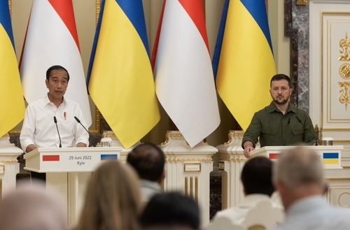 Treffen des Präsidenten der Ukraine Volodymyr Zelenskyi mit dem Präsidenten der Republik Indonesien Joko Widodo